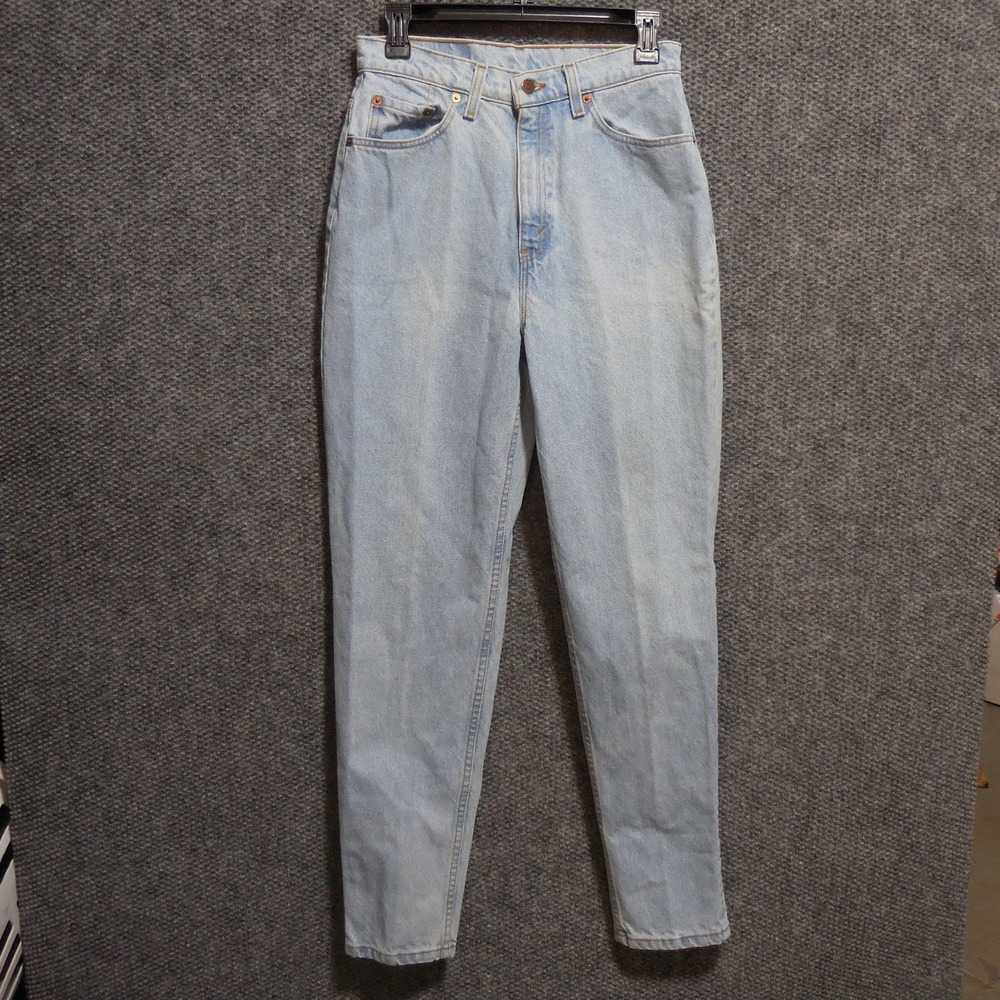 Vintage Levis 521 Tapered Leg Jeans Light Wash High Rise Made USA 10 MED 26x28